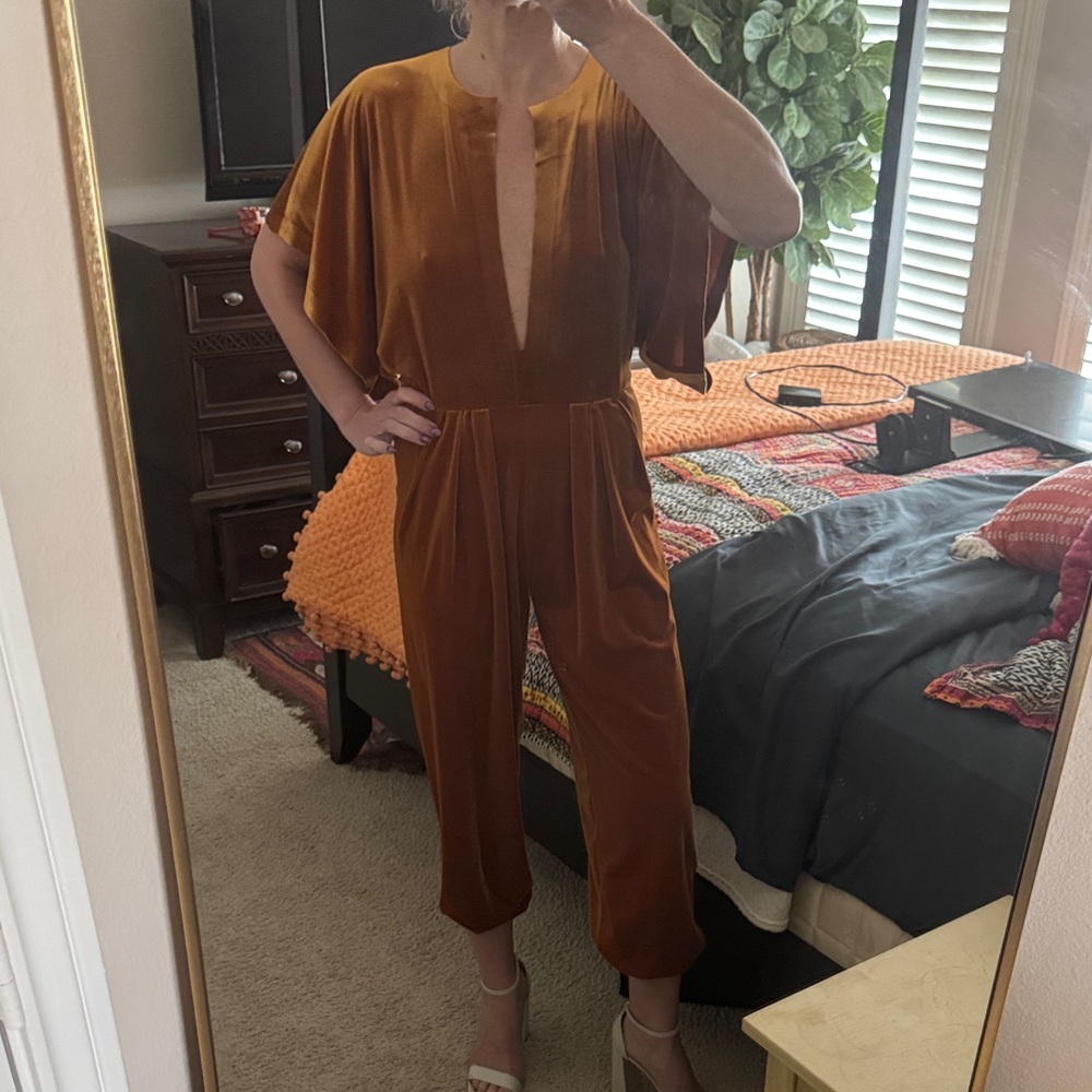 NWT Norma Kamali Rust/Orange Rectangle Jog Jumpsuit - Picture 9 of 12